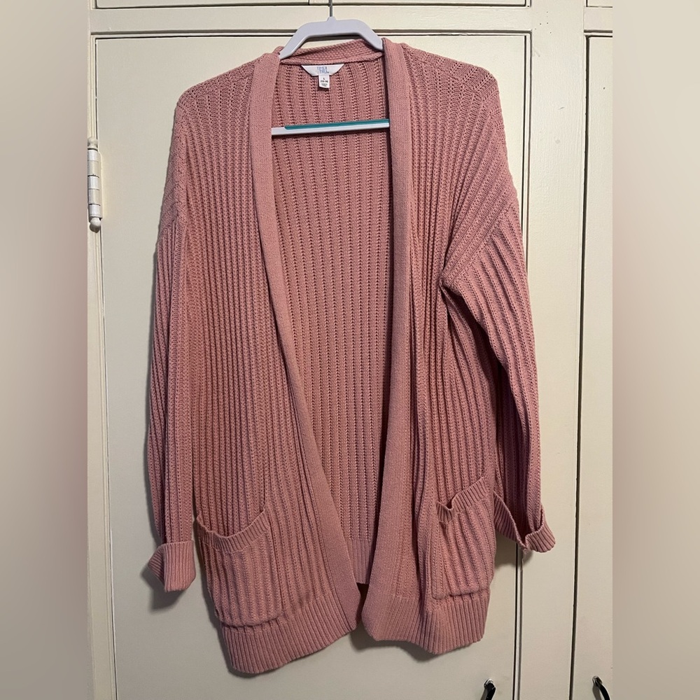 Women's Pink Ribbed Sweater